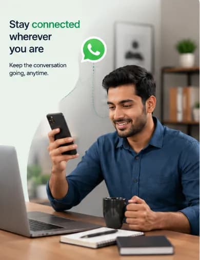 Chatbox AI mobile inbox on an Android phone showing WhatsApp conversations